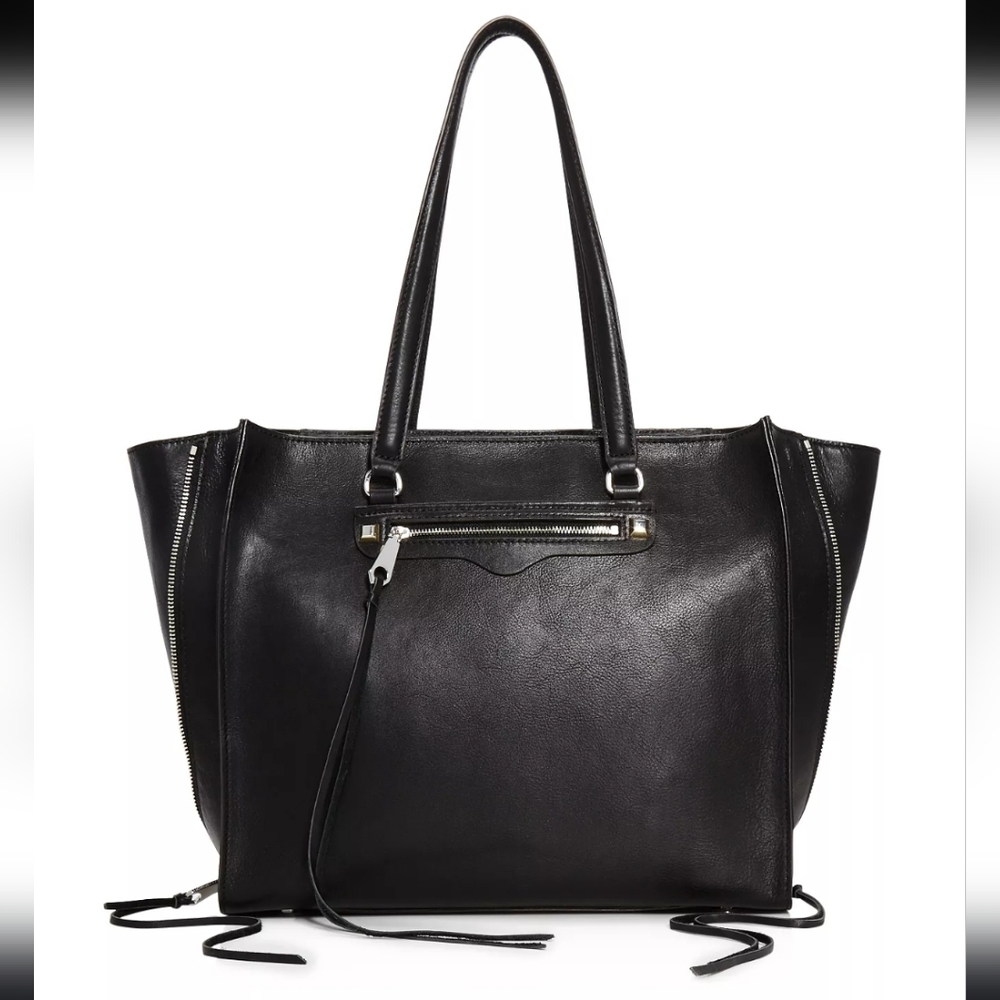 Rebecca Minkoff Regan expandable sides zipper tote leather work travel